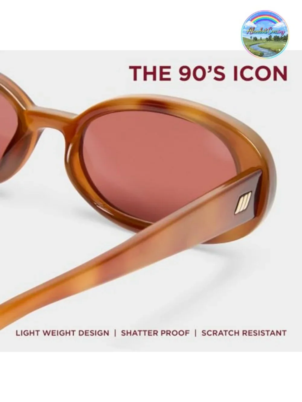 Retro 90s Oval Sunglasses for Women Men